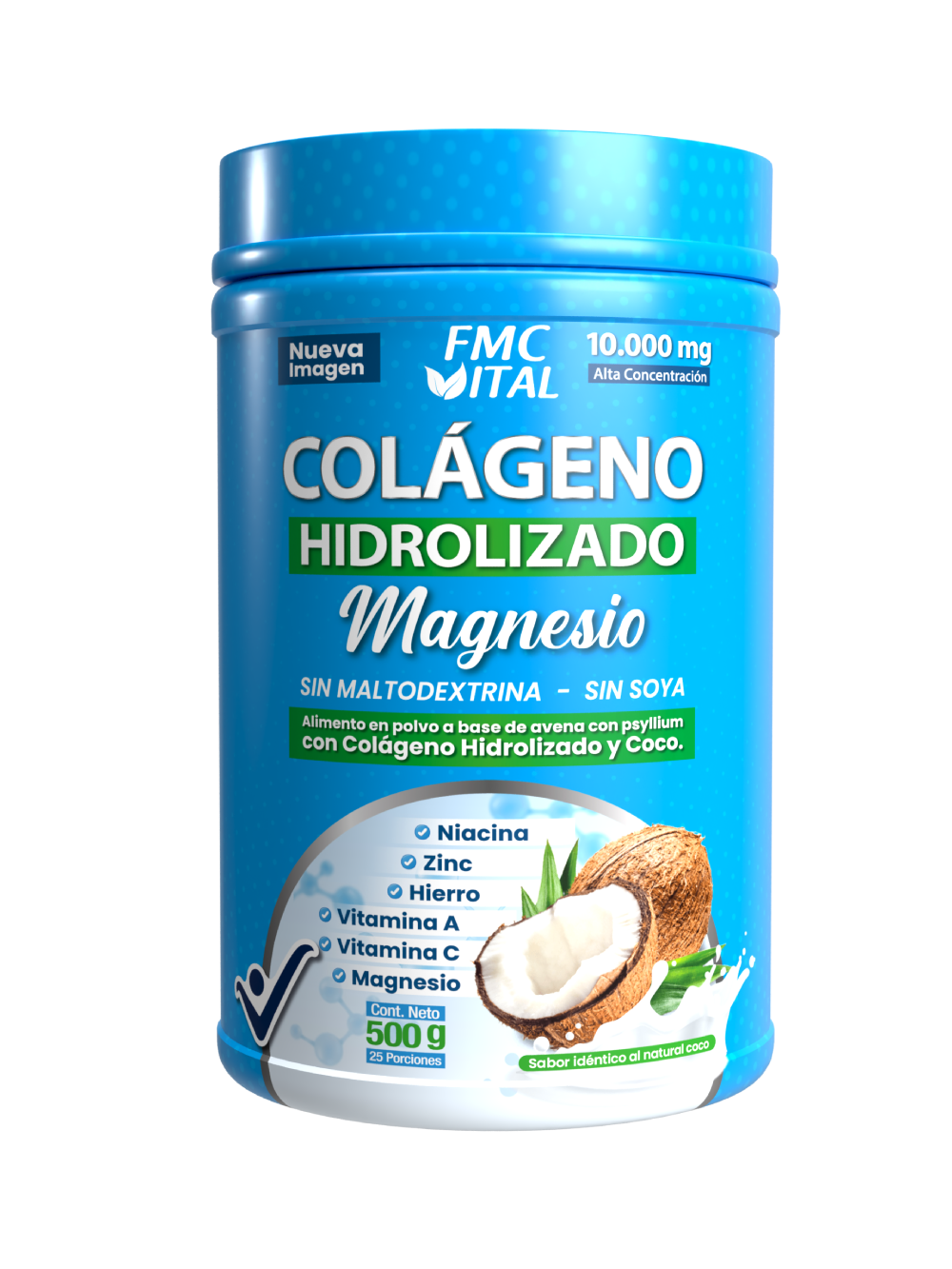 Colágeno Hidrolizado con Coco 10.000 mg X 500 g