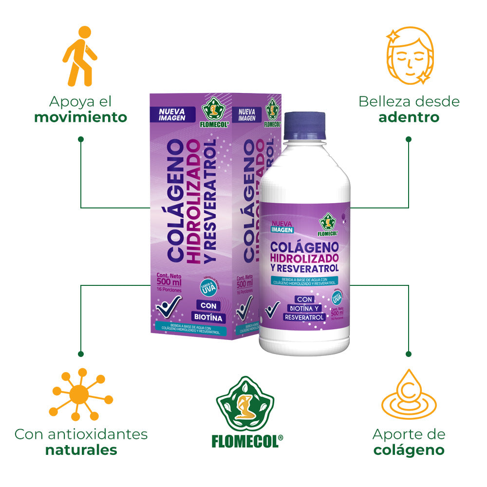 Colágeno Hidrolizado y Resveratrol x 500 mL - Combo 3 unidades