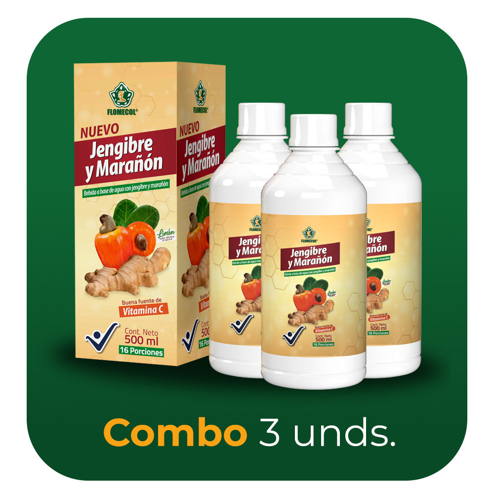Jengibre Y Marañón Flomecol x 500 mL - Combo 3 unidades